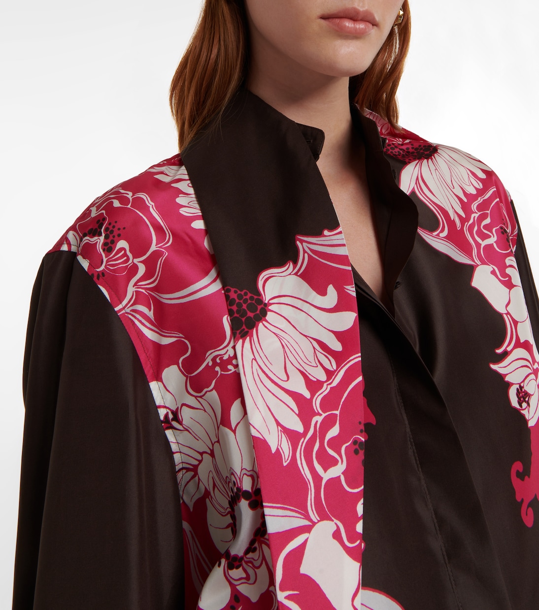 Camisa en tafetán de seda floral | Valentino