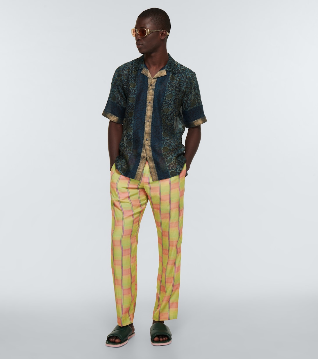 Checked straight pants | Dries Van Noten