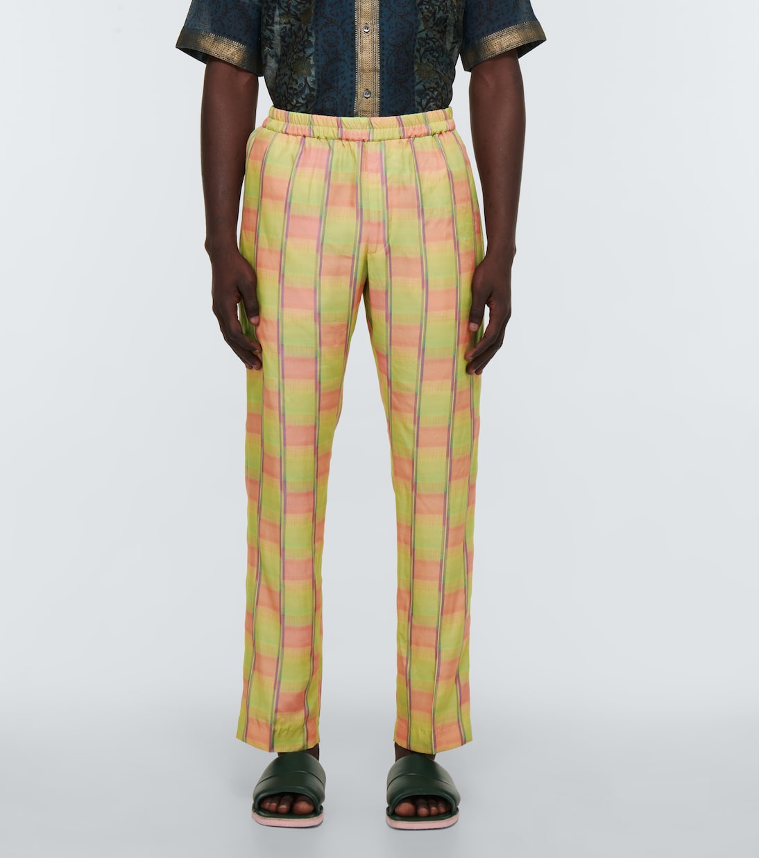 Checked straight pants | Dries Van Noten