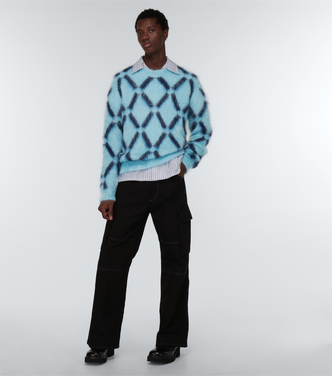 Pull intarsia en mohair mélangé | Marni