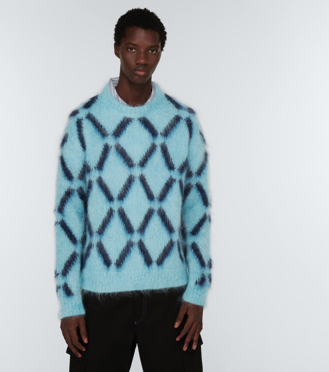Pull intarsia en mohair mélangé | Marni