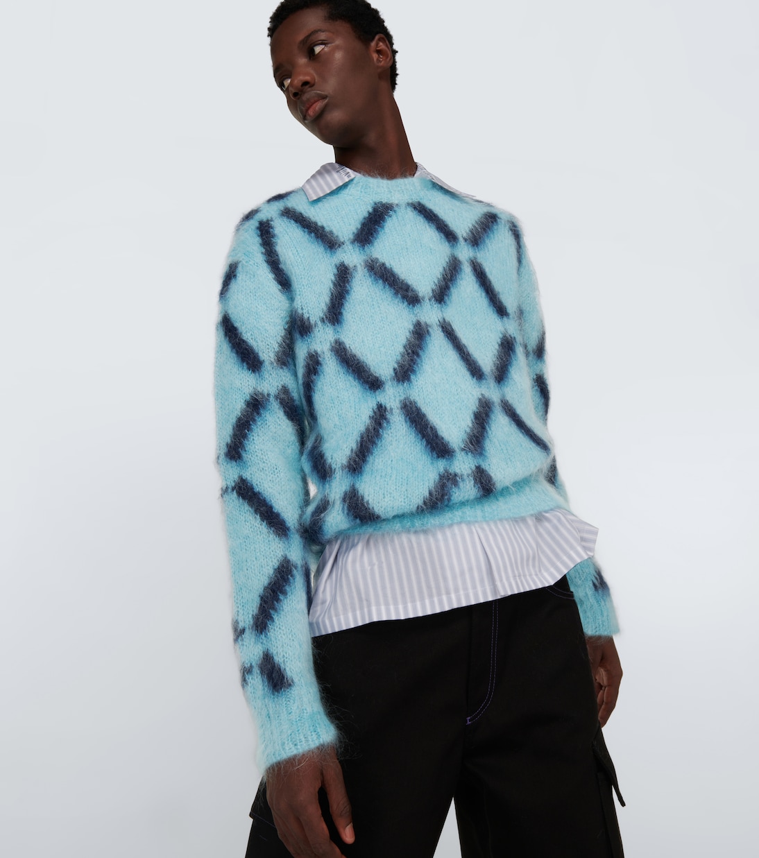 Pull intarsia en mohair mélangé | Marni