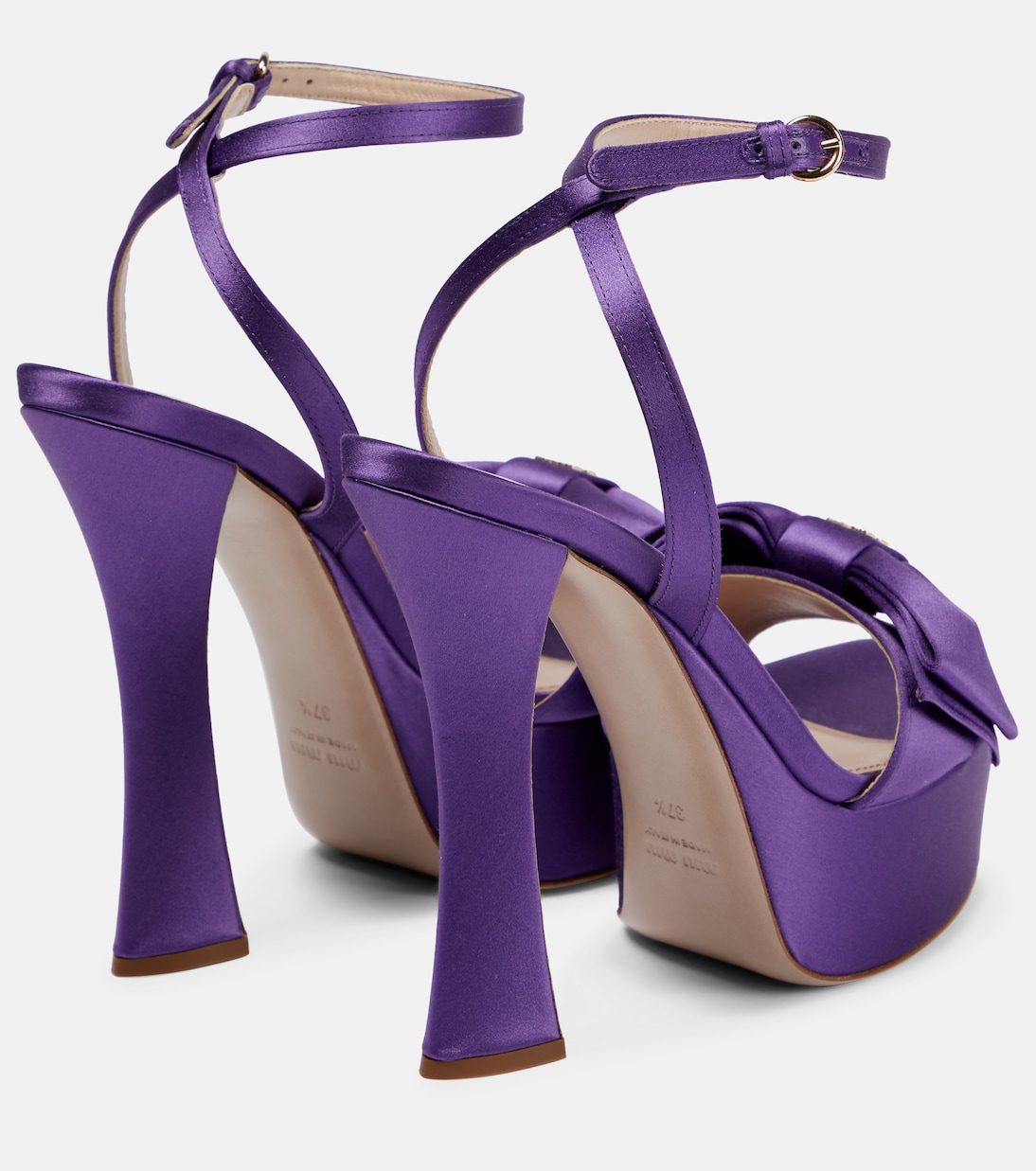 Sandali in raso con plateau | Miu Miu