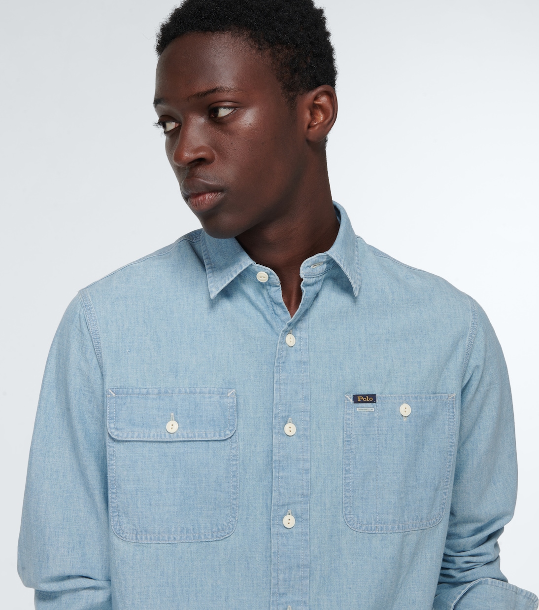 Cotton chambray shirt in blue Polo Ralph Lauren Mytheresa
