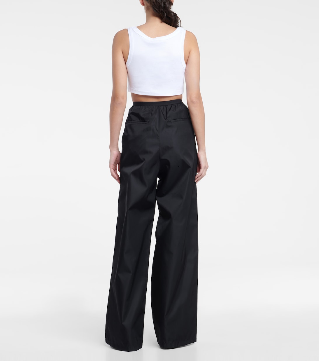Logo cotton jersey crop top | Prada