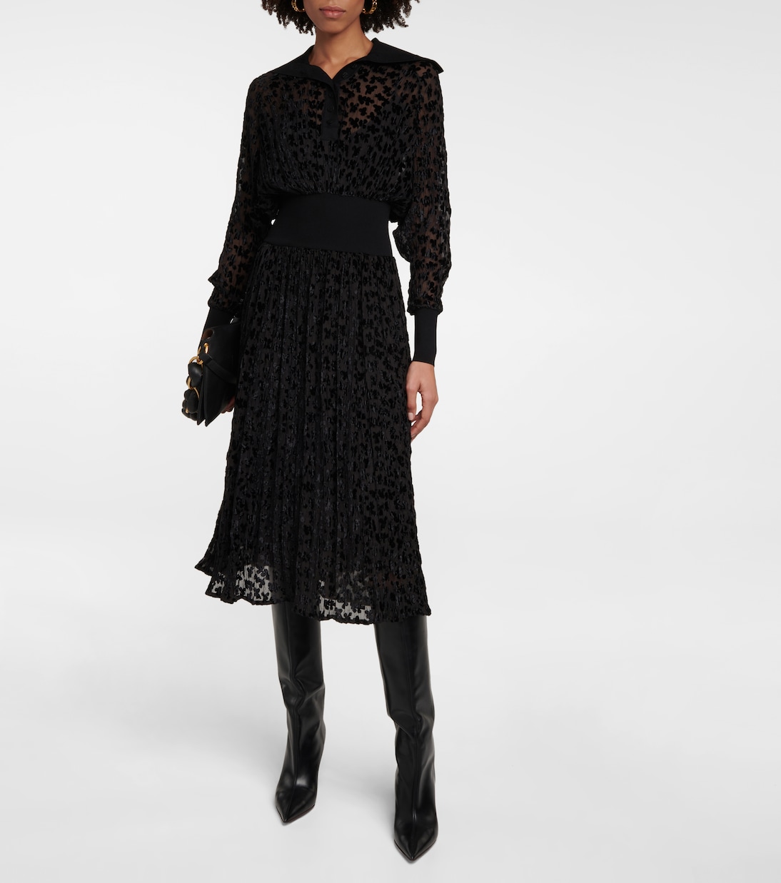 Robe midi en velours | Tory Burch