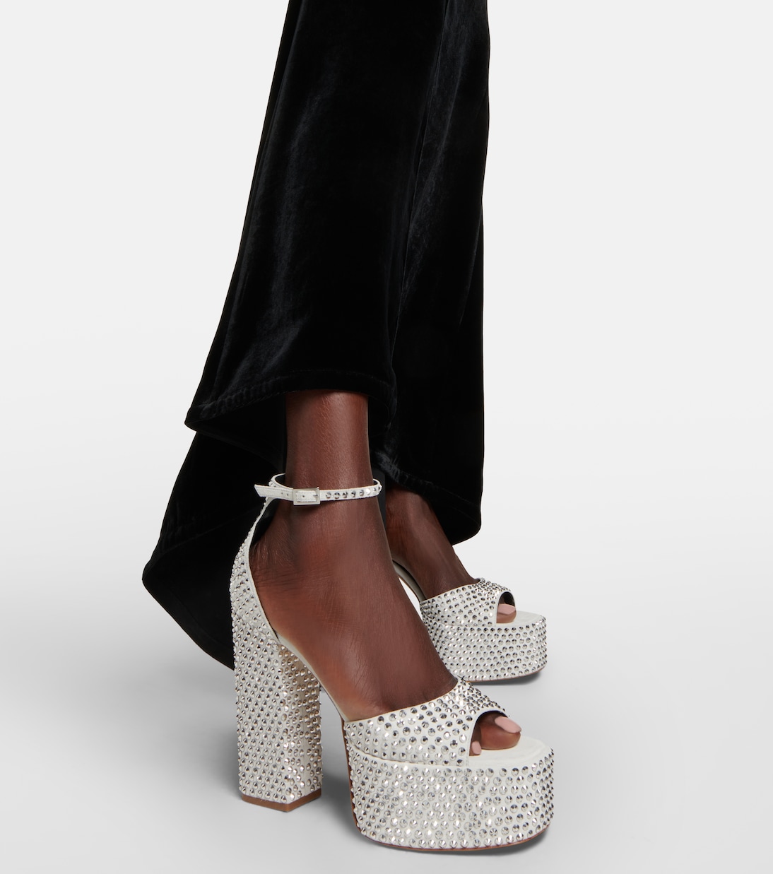 Tatiana embellished suede platform sandals | Paris Texas