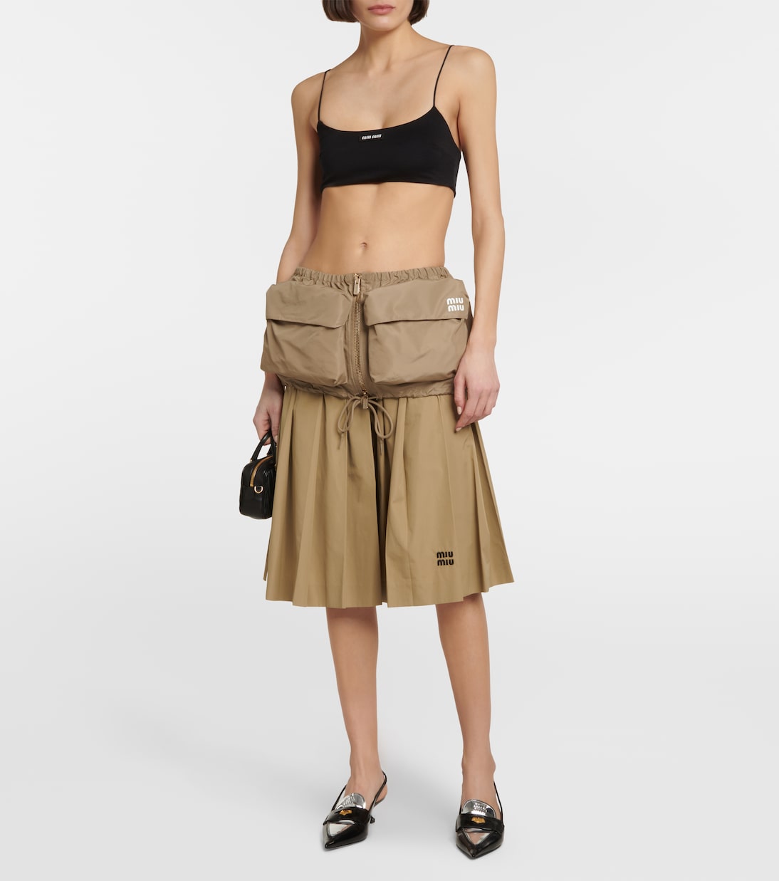 Gonna midi in cotone | Miu Miu