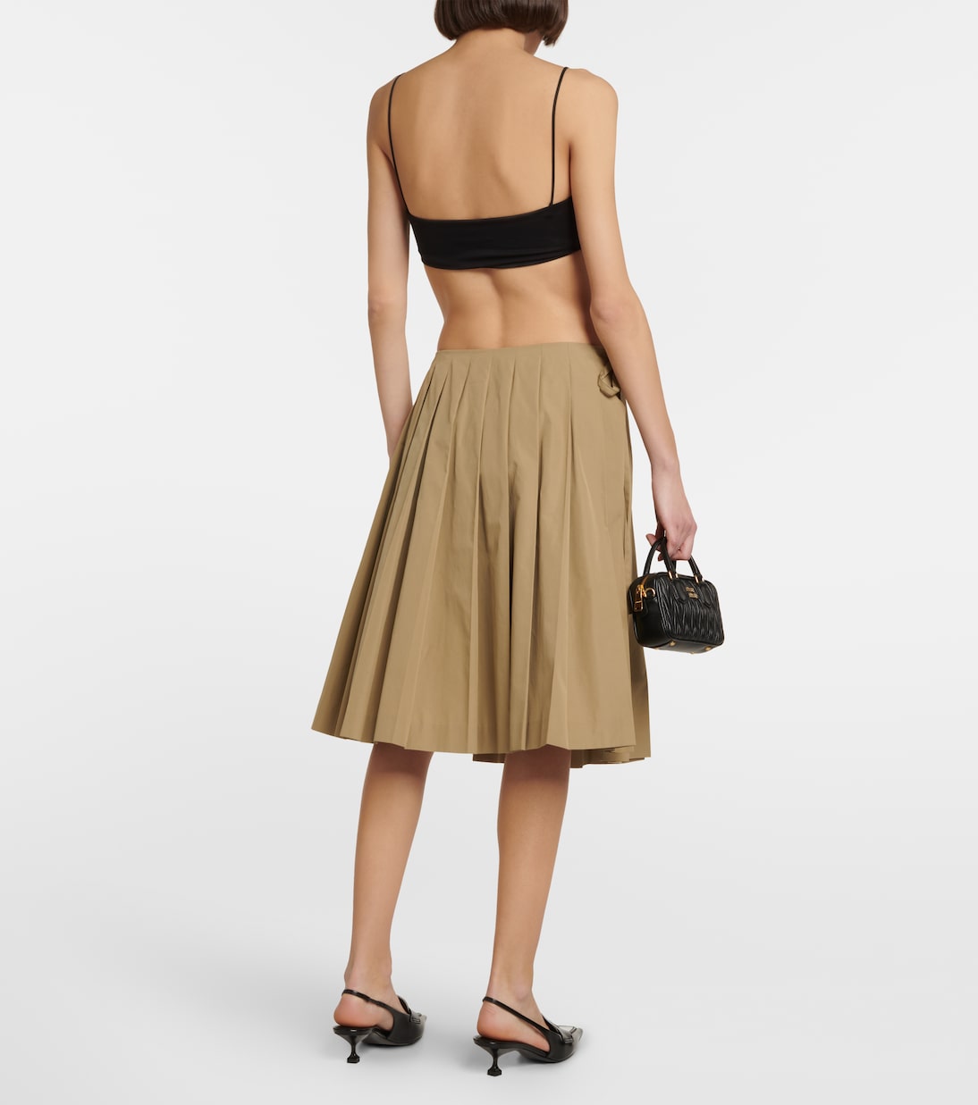 Gonna midi in cotone | Miu Miu