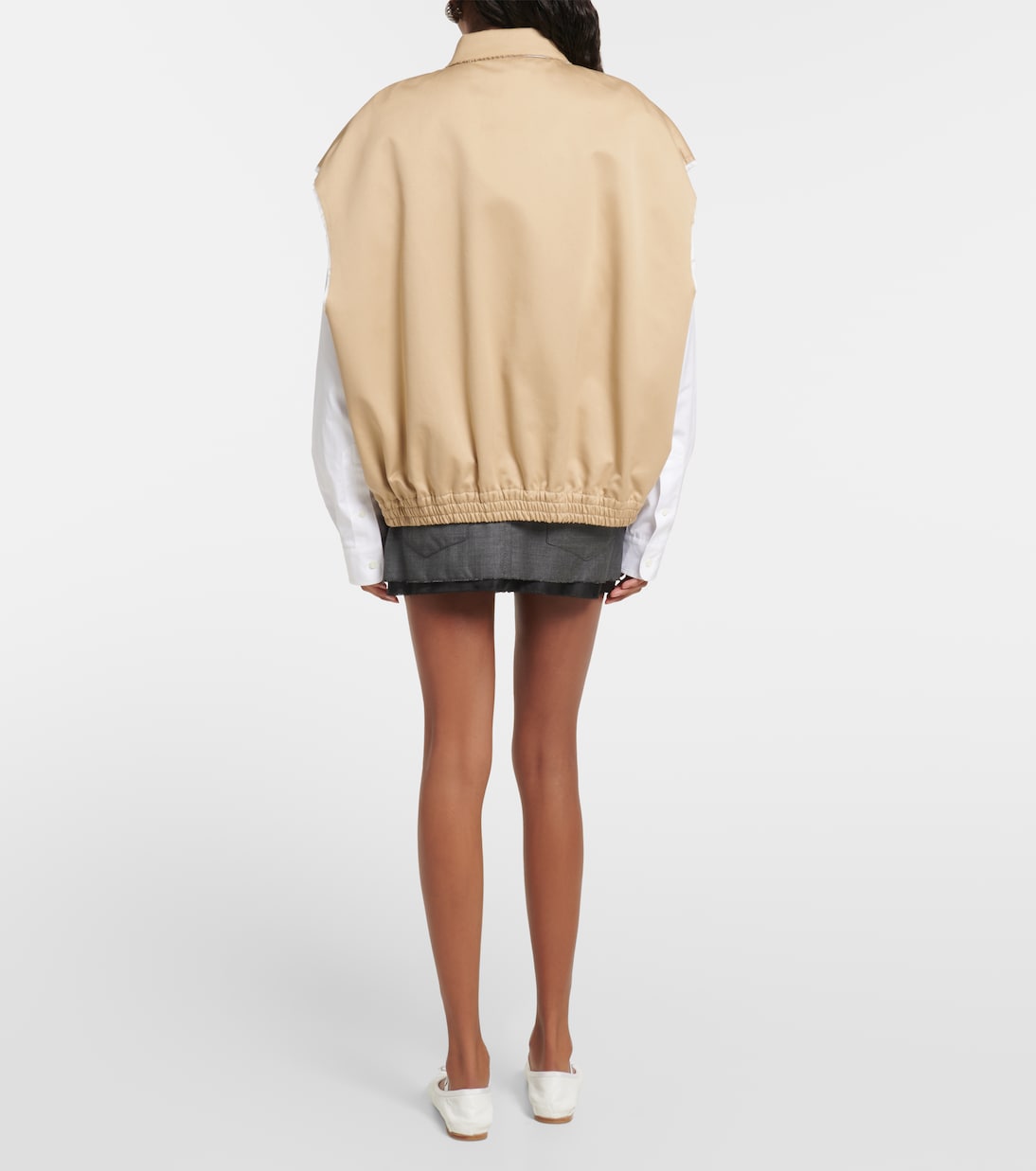Gilet in twill di cotone con zip | Miu Miu