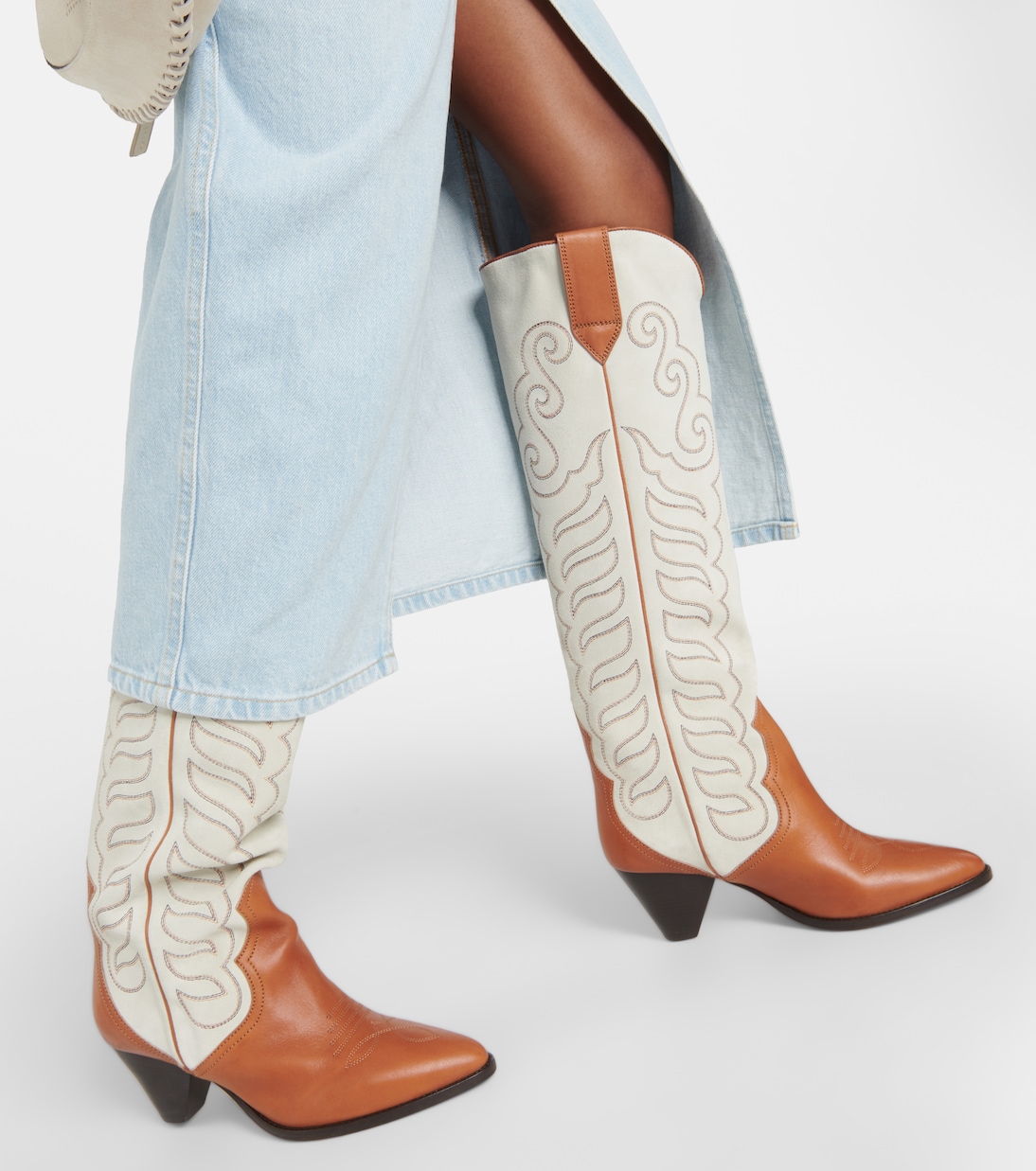 Botas cowboy Liela de piel y ante | Isabel Marant