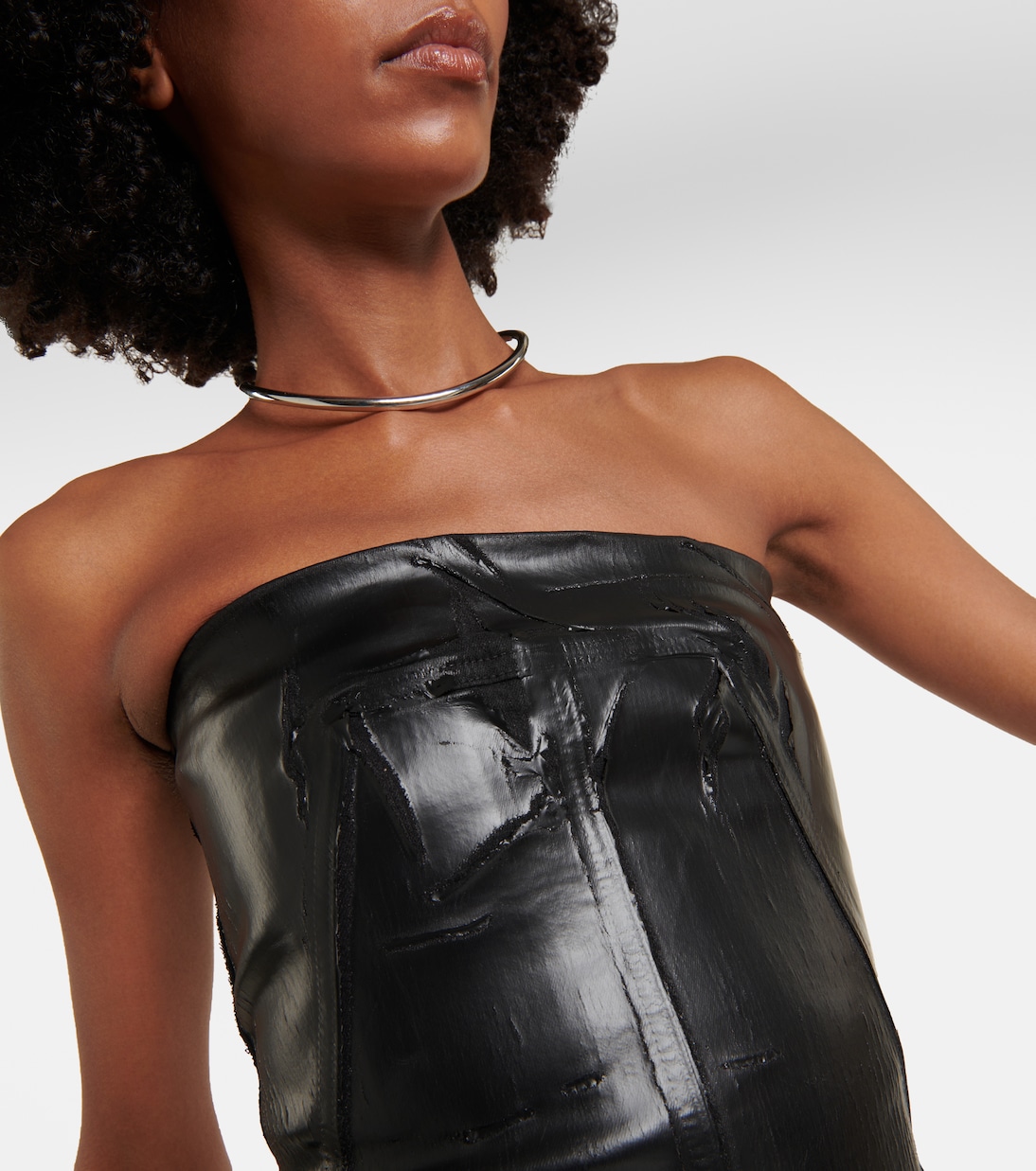 Coated denim bustier  | Rick Owens
