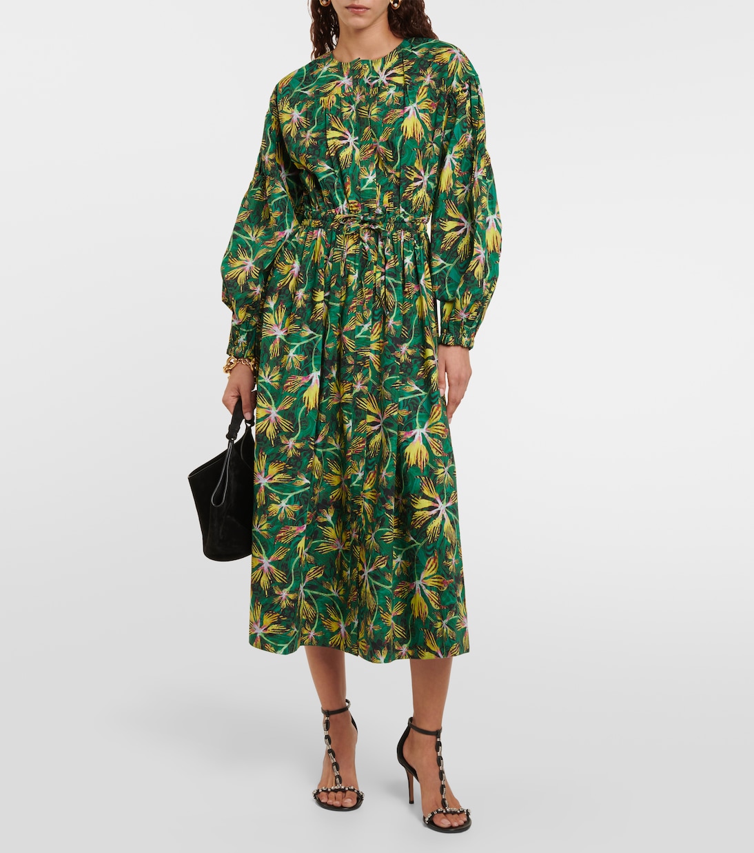 Robe midi Adalie en coton à fleurs | Ulla Johnson
