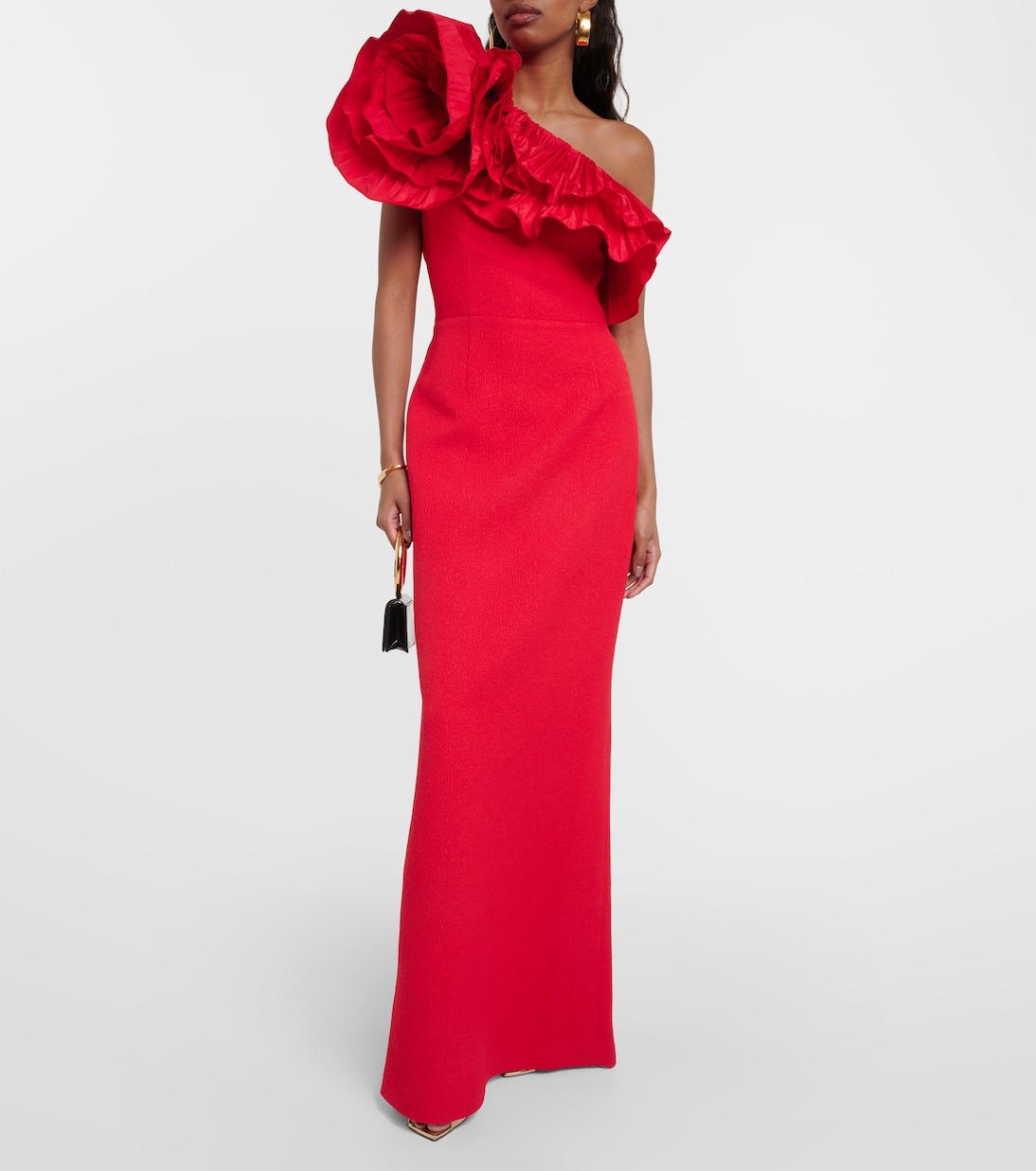 One-Shoulder-Robe Chiara aus Crêpe | Rebecca Vallance