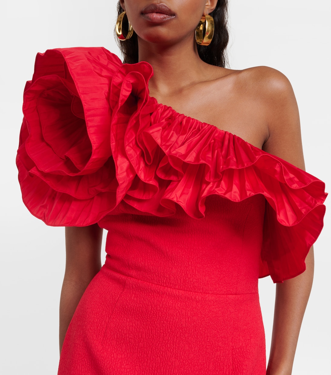 One-Shoulder-Robe Chiara aus Crêpe | Rebecca Vallance