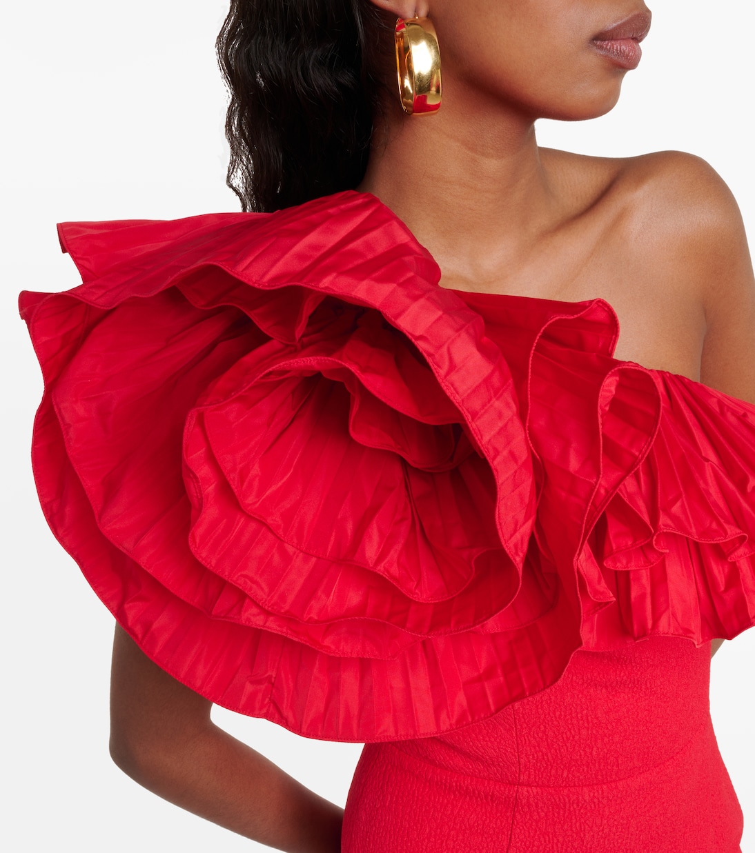 One-Shoulder-Robe Chiara aus Crêpe | Rebecca Vallance