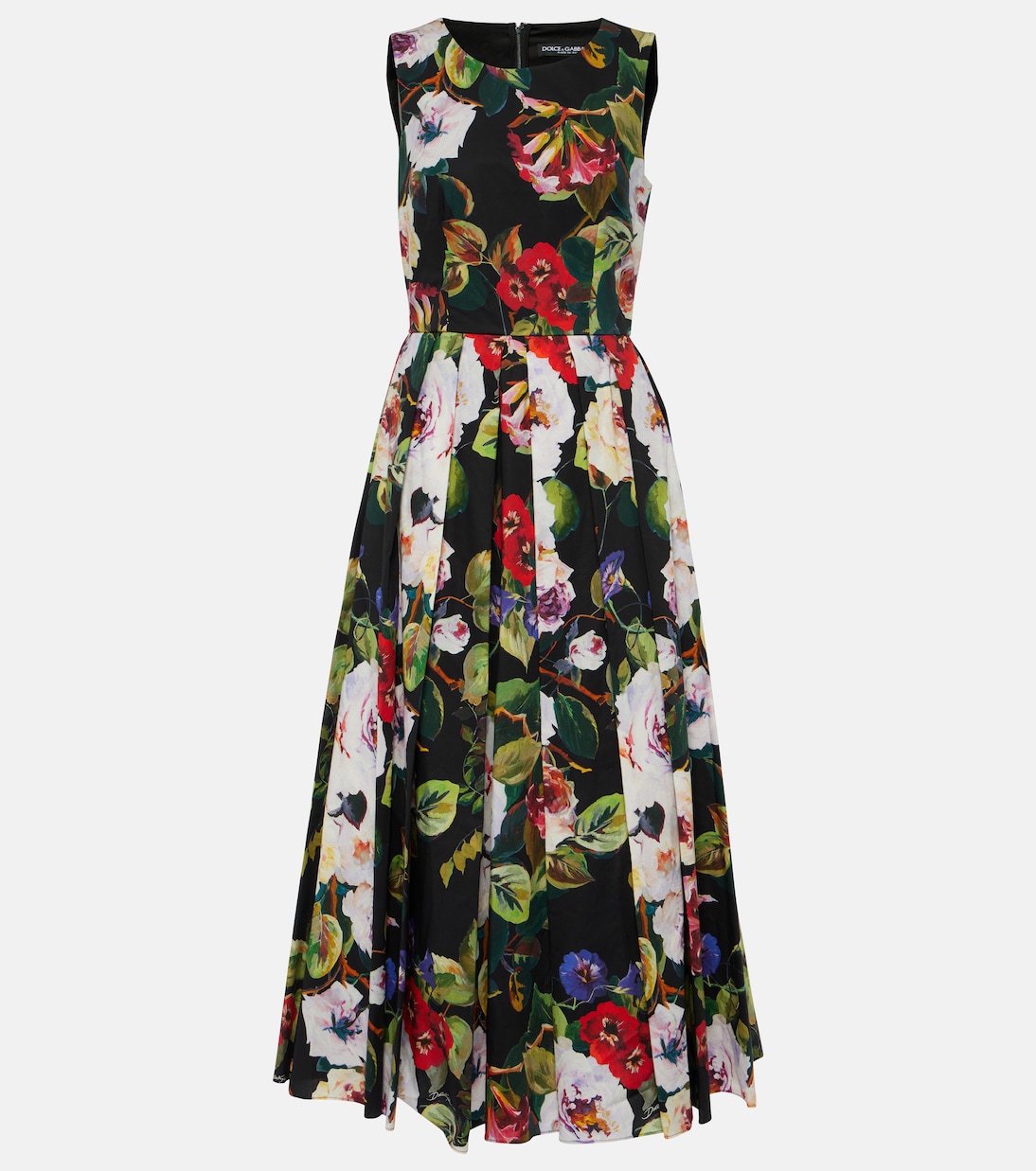 Vestido midi de algodón floral | Dolce&Gabbana