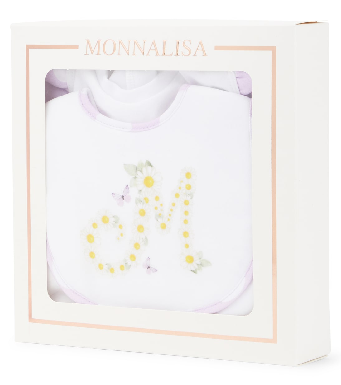 Bébé – Set grenouillère, bavoir et chapeau bob | Monnalisa
