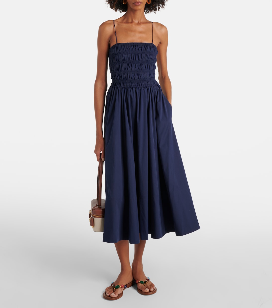 Smocked cotton midi dress | Polo Ralph Lauren