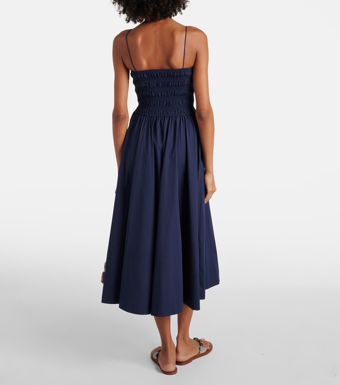Smocked cotton midi dress | Polo Ralph Lauren