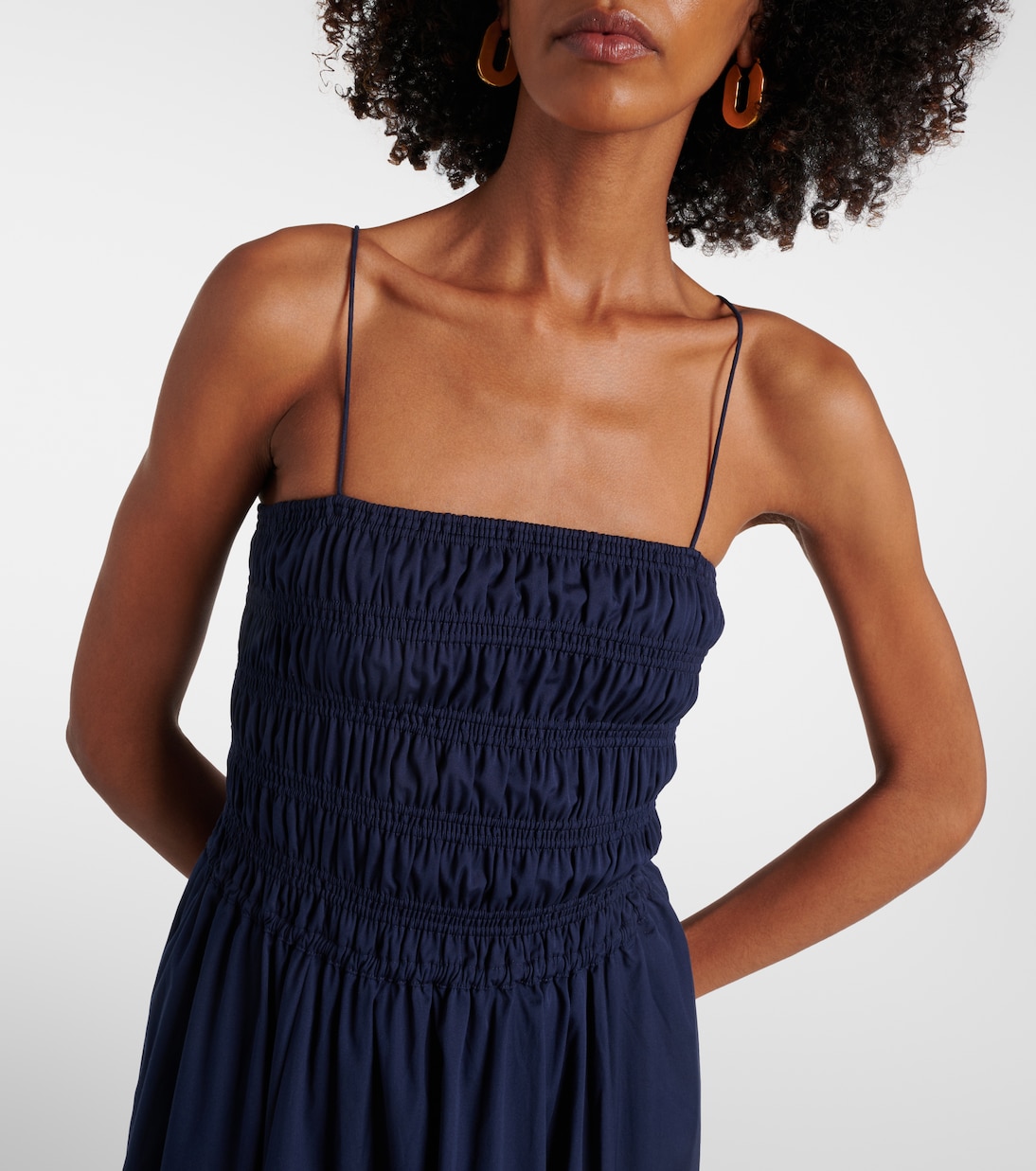 Smocked cotton midi dress | Polo Ralph Lauren