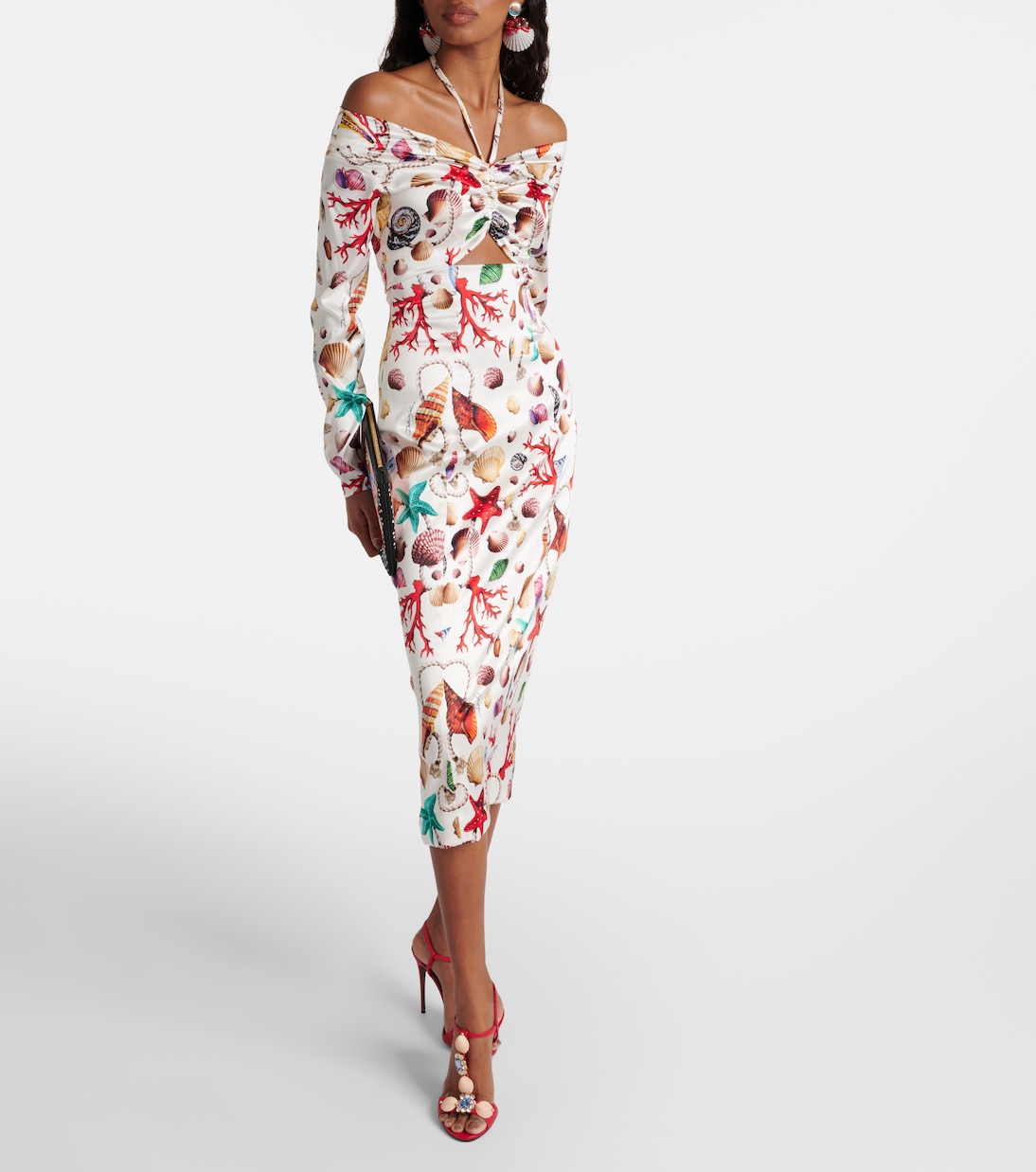 Robe midi Capri imprimée en soie mélangée | Dolce&Gabbana