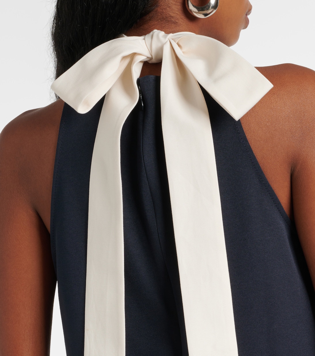 Vestido corto Finn de grogrén a rayas | Staud