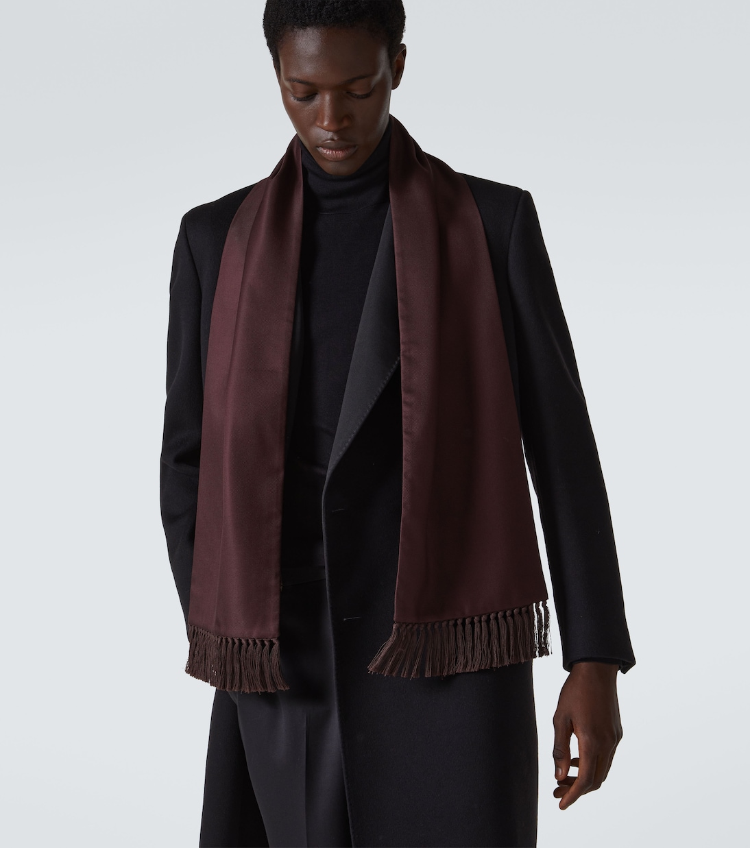 Fringed silk scarf | Loro Piana