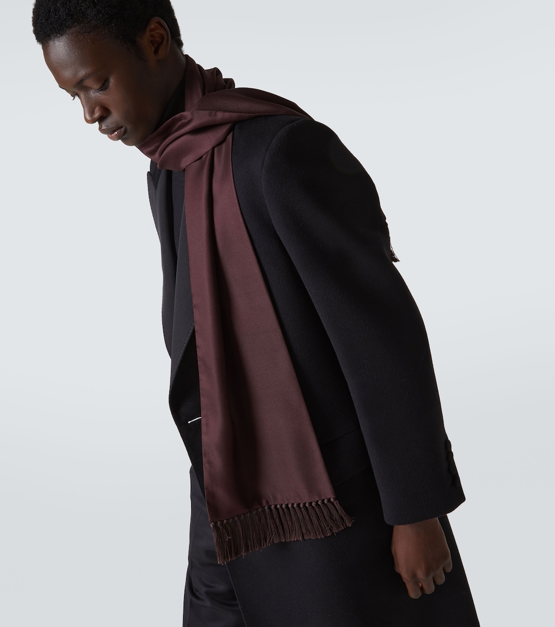 Fringed silk scarf | Loro Piana