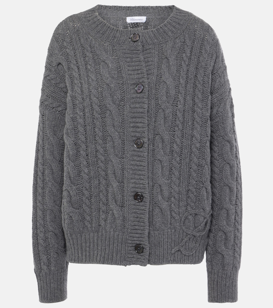 Cardigan in lana e cashmere a trecce | Blumarine