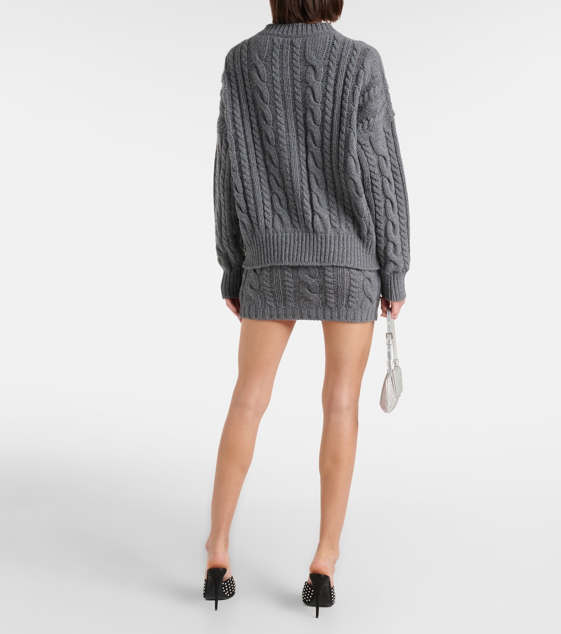 Cardigan in lana e cashmere a trecce | Blumarine
