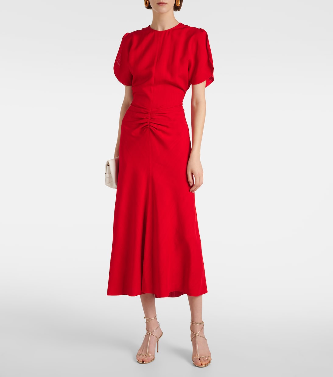 Abito midi con ruches | Victoria Beckham