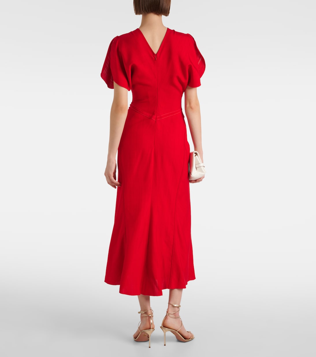 Abito midi con ruches | Victoria Beckham