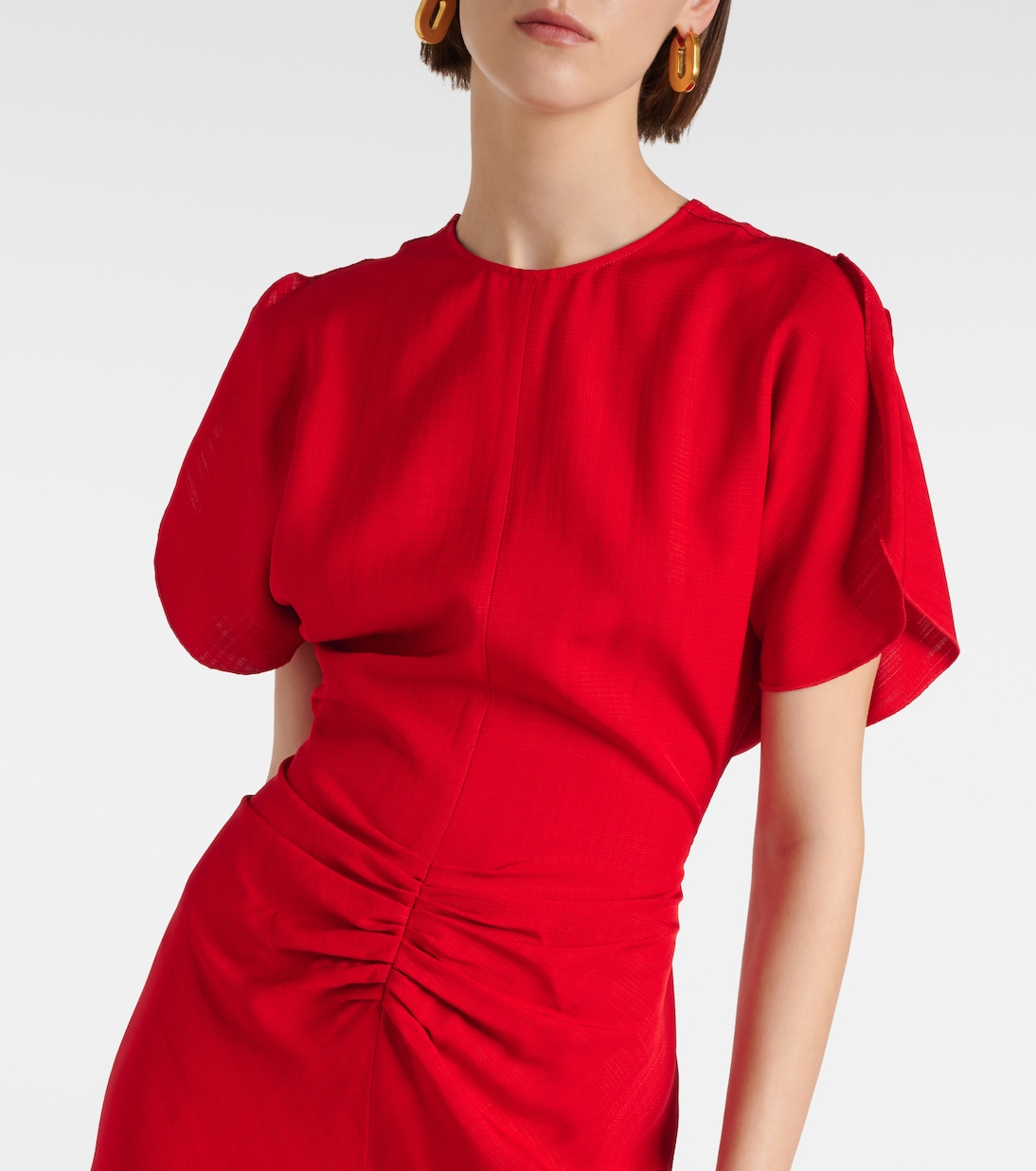 Abito midi con ruches | Victoria Beckham