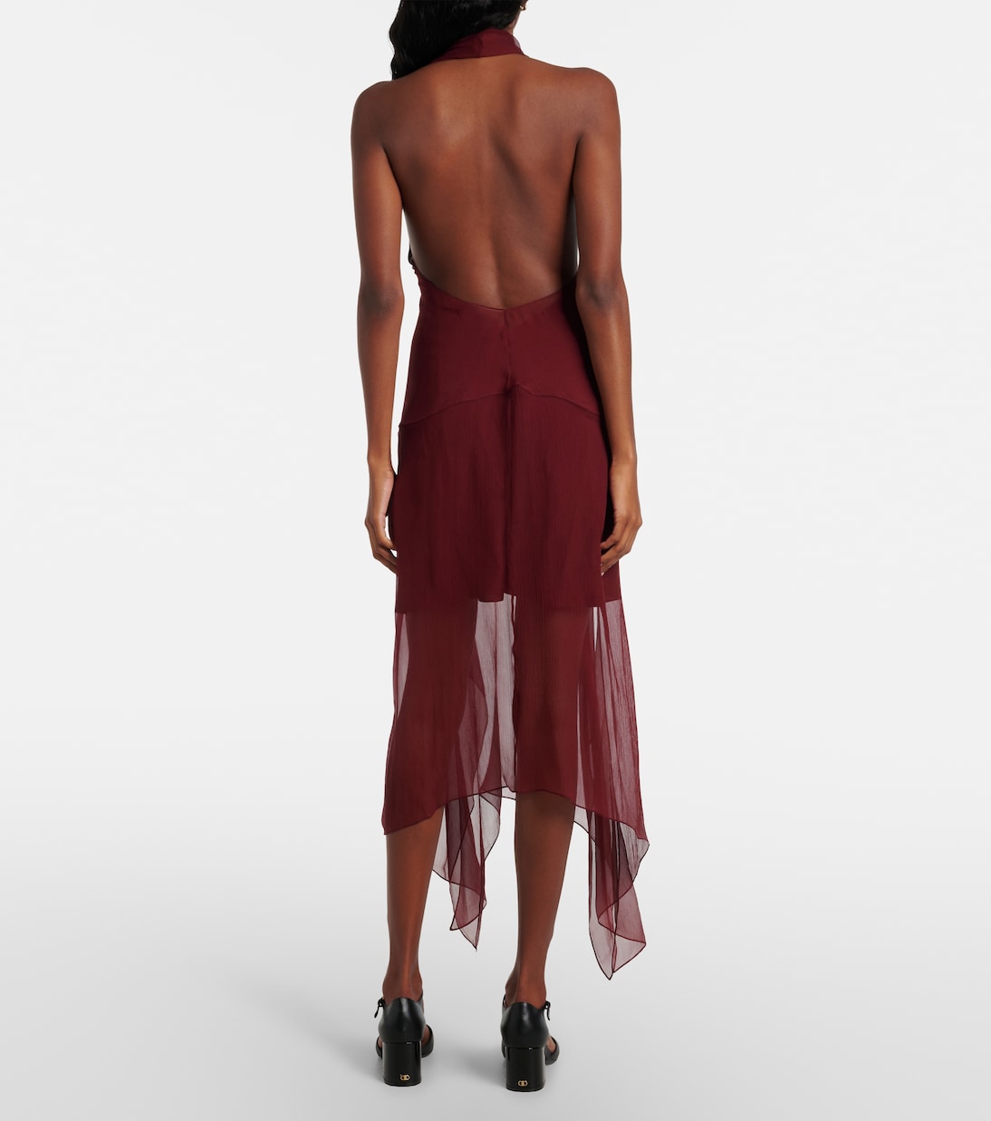 Abito corto in georgette di seta | Ferragamo