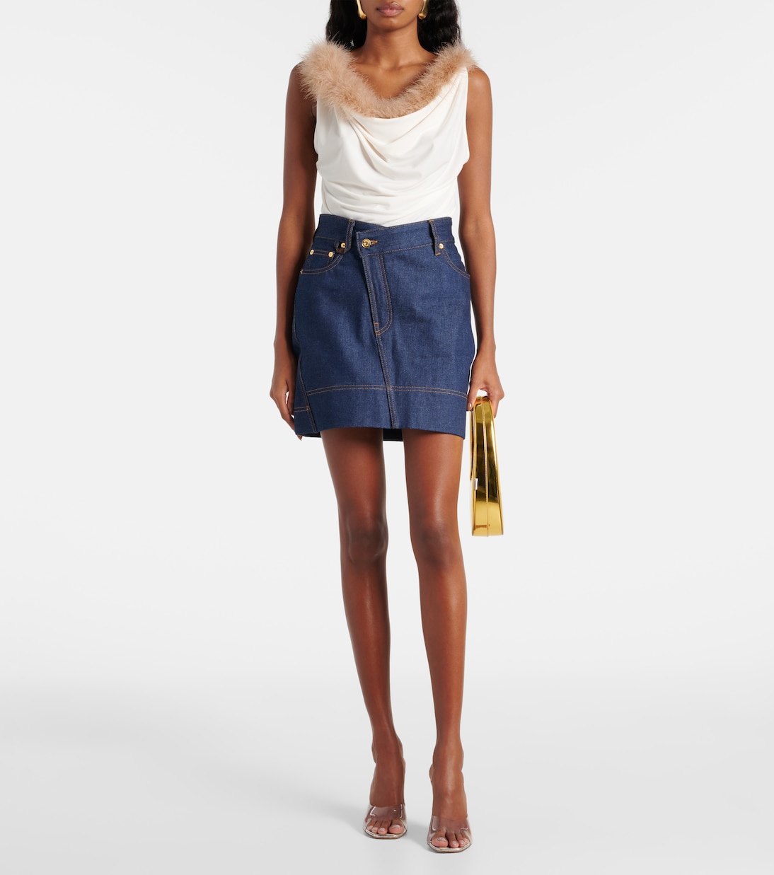 Top Boa in jersey con piume | Coperni