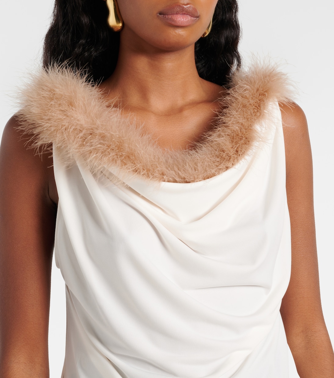 Top Boa in jersey con piume | Coperni