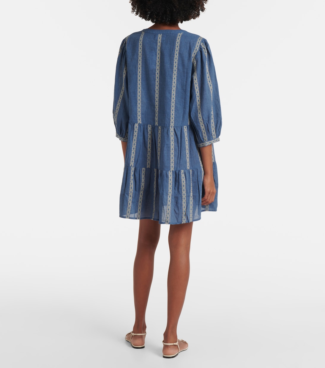 Abito corto Kaitlyn in jacquard di misto cotone | Velvet