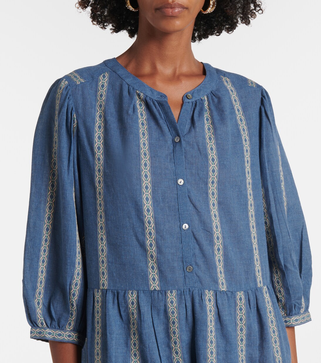 Abito corto Kaitlyn in jacquard di misto cotone | Velvet