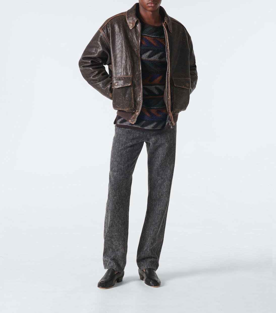 Distressed Lederjacke Orwell | The Row