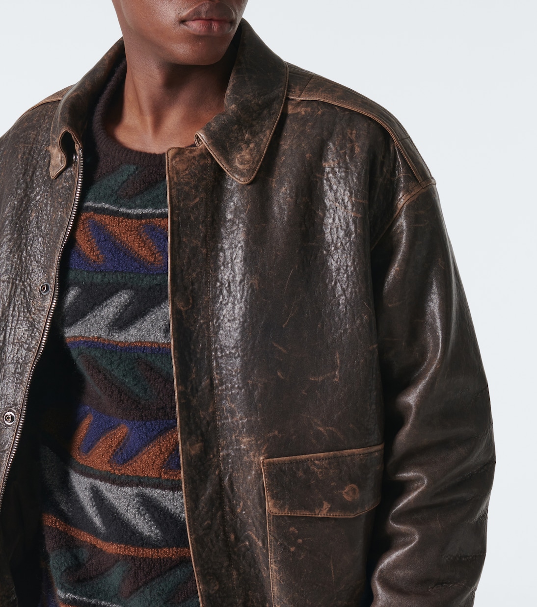 Distressed Lederjacke Orwell | The Row
