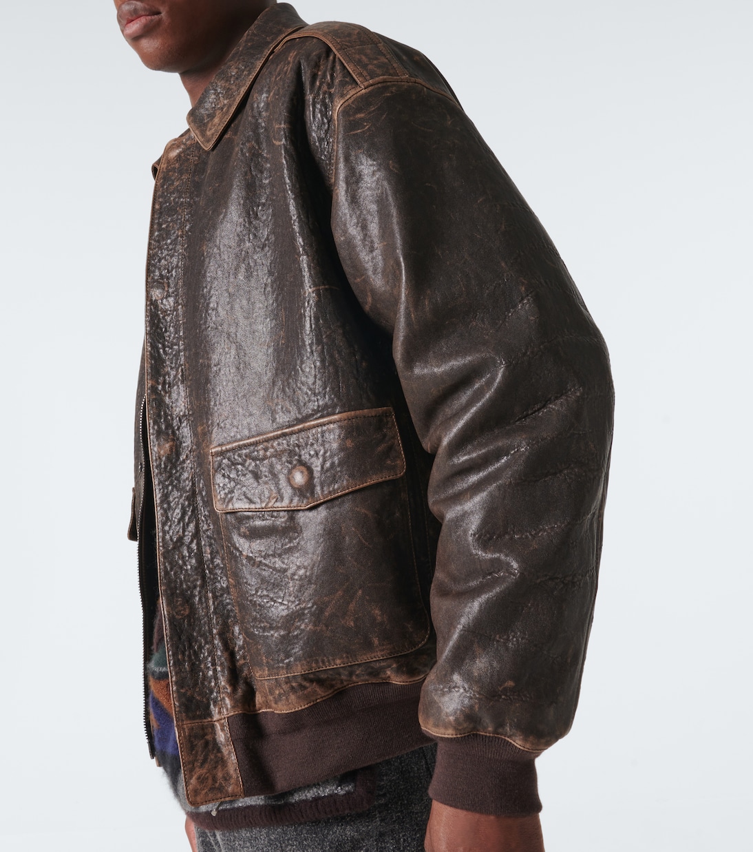 Distressed Lederjacke Orwell | The Row