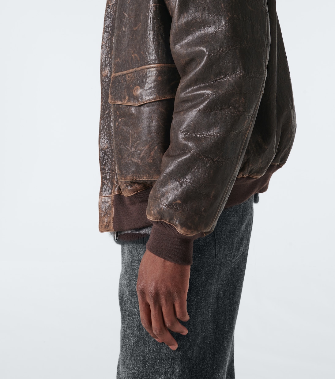 Distressed Lederjacke Orwell | The Row
