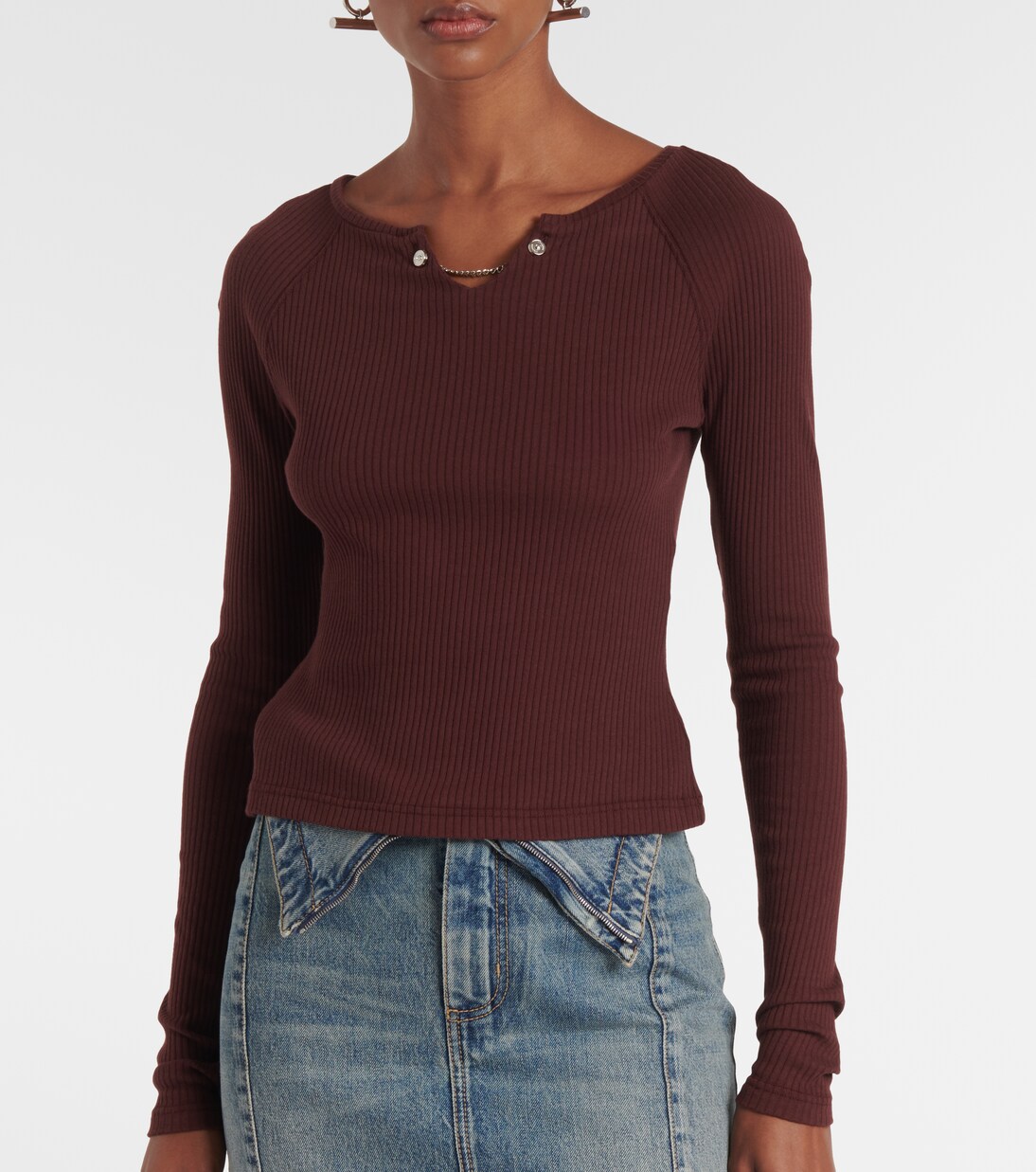 Top in jersey di cotone con catena | McQueen