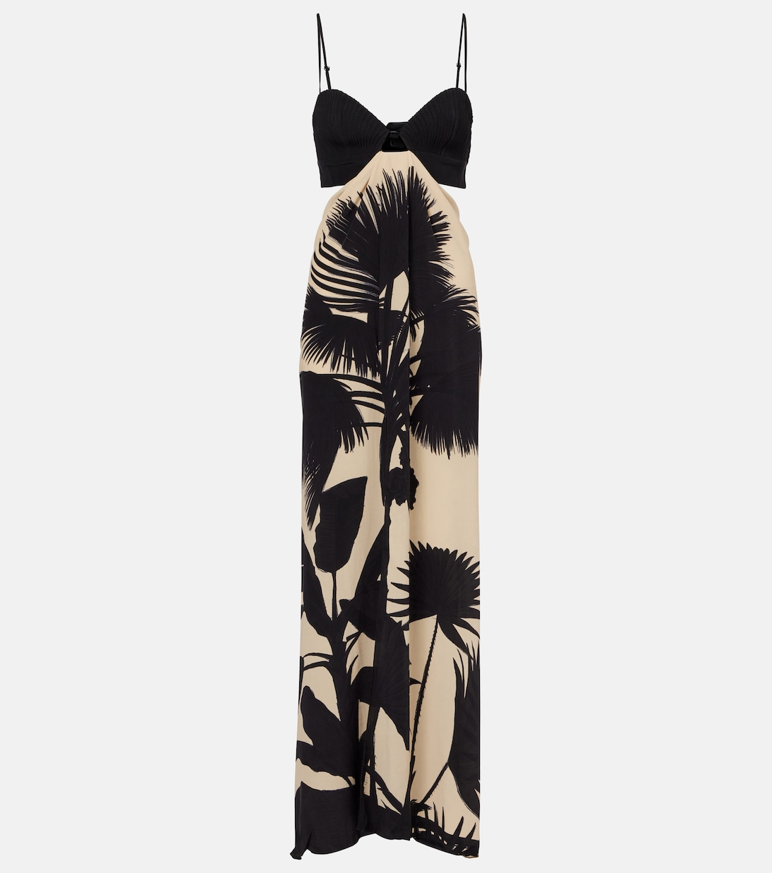 Abito lungo in seta con cut-out | Johanna Ortiz