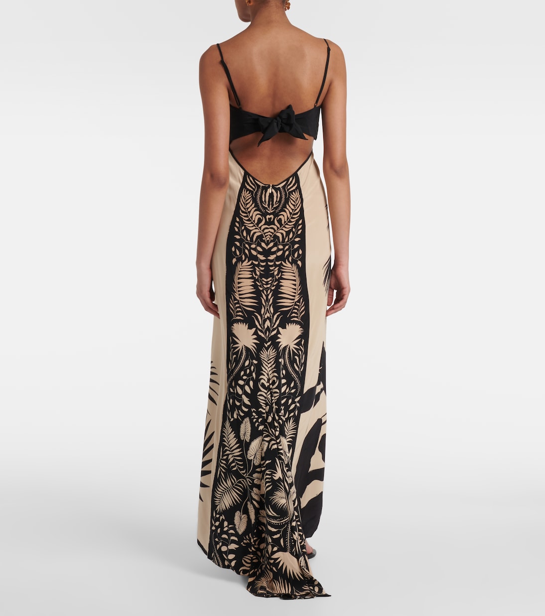 Abito lungo in seta con cut-out | Johanna Ortiz