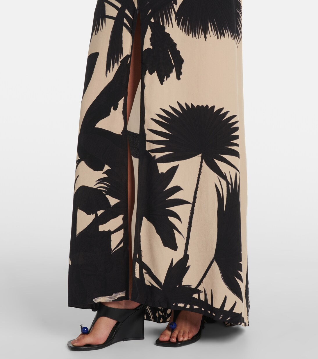 Abito lungo in seta con cut-out | Johanna Ortiz