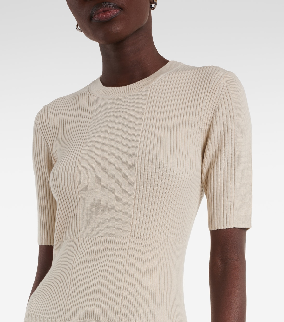 Abito midi in maglia di lana a coste | Joseph