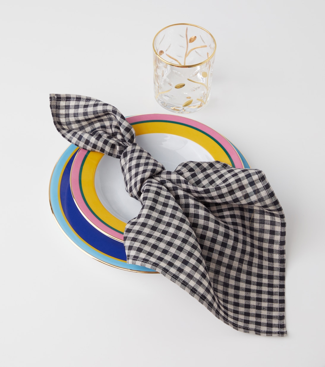 Set of 4 gingham linen napkins | Once Milano