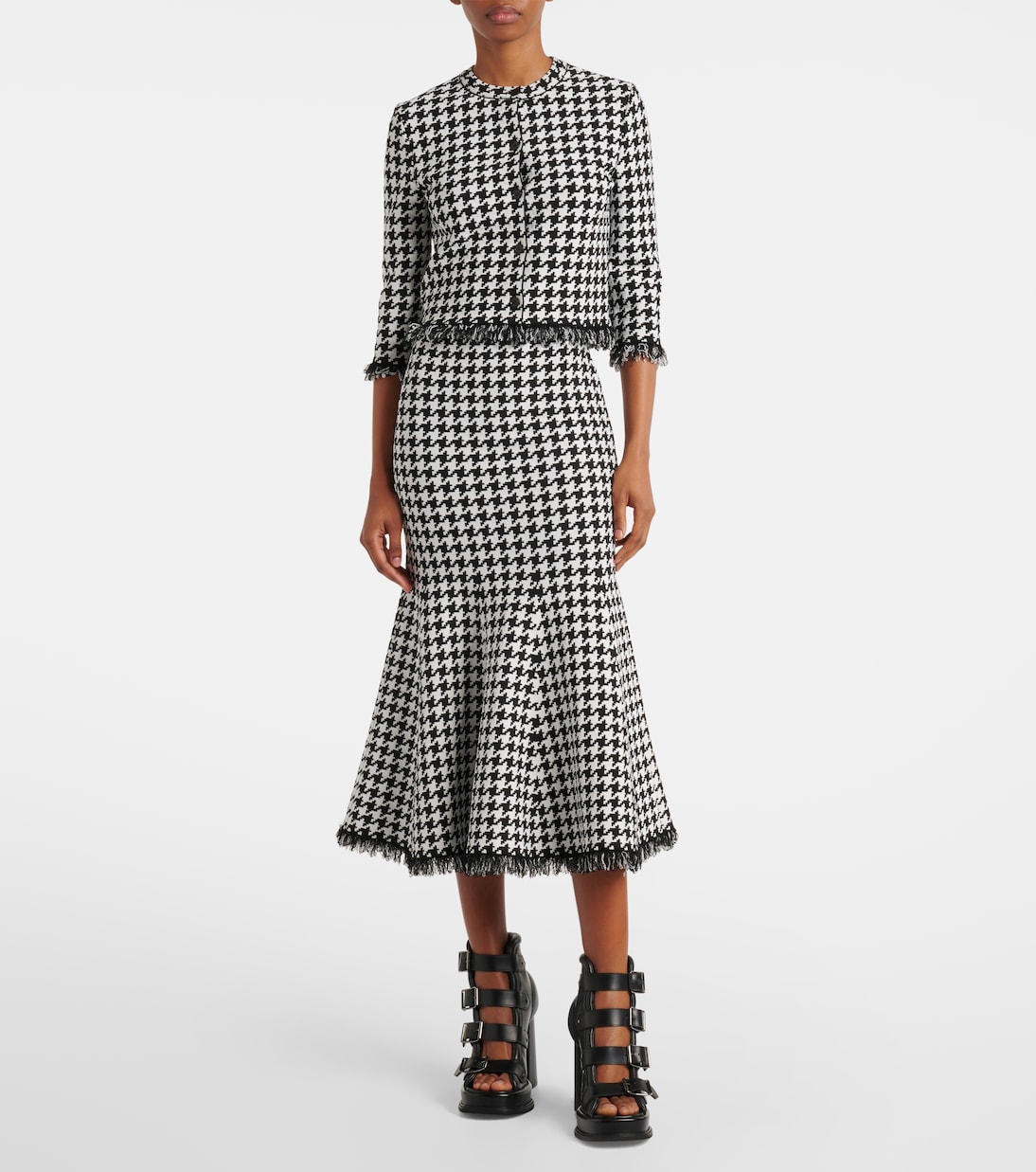 Gonna midi pied-de-poule | McQueen